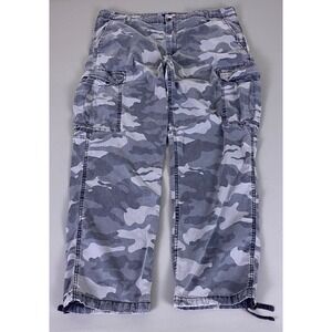 George Camo Cargo Pants Men's Size 42 (Fit 40) Gray Straight Leg Cotton Stretch